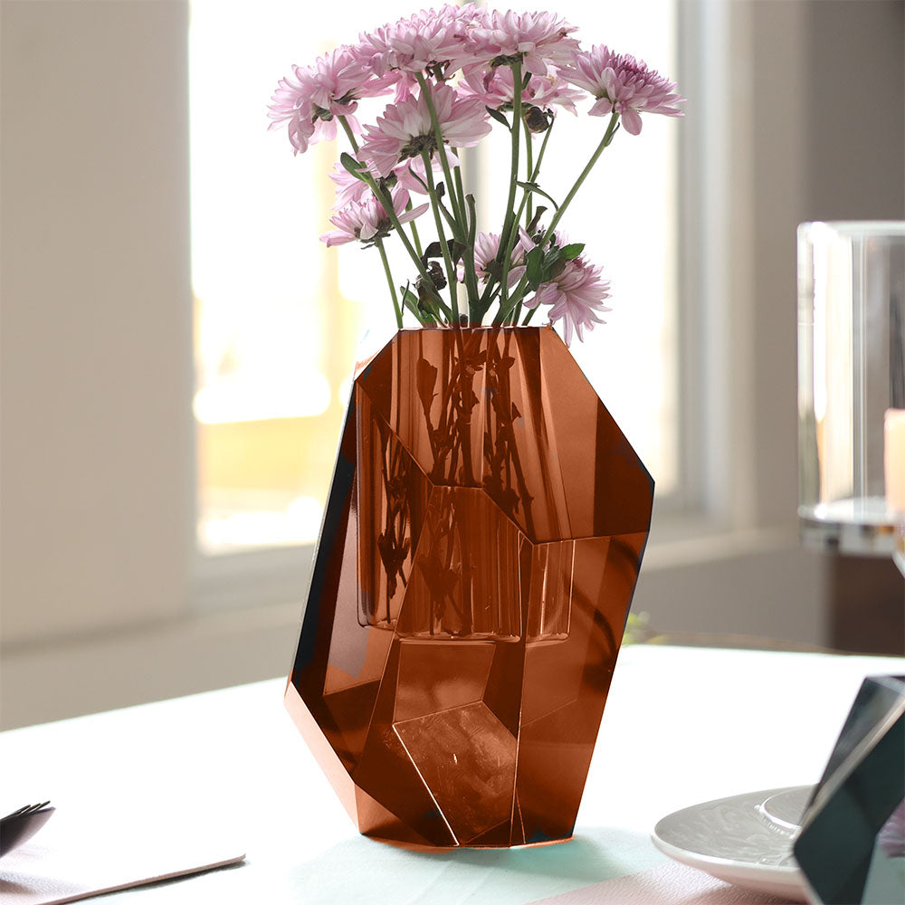 Splendour Crystal Vase - Amber