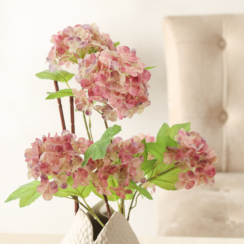 Spring Hydrangea Faux Stem - Dusty Pink