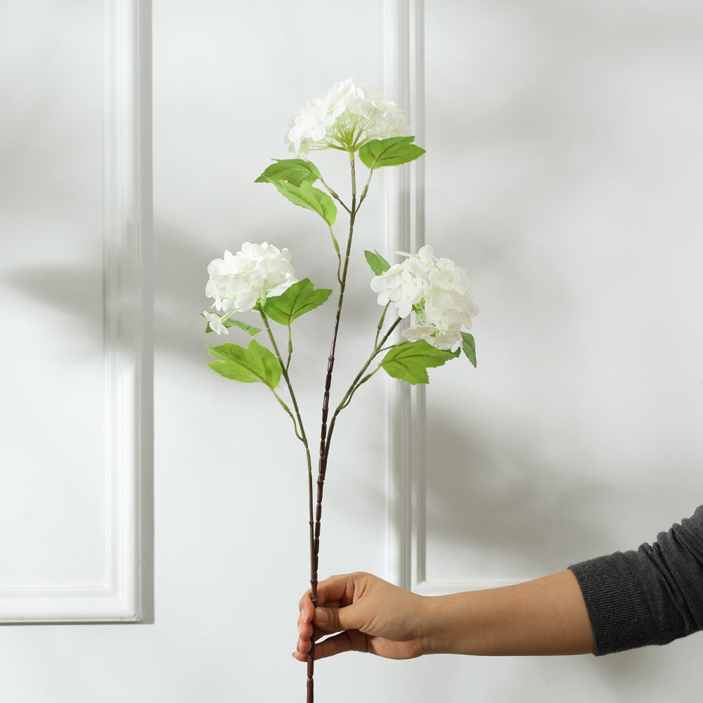 Spring Hydrangea Faux Stem - White