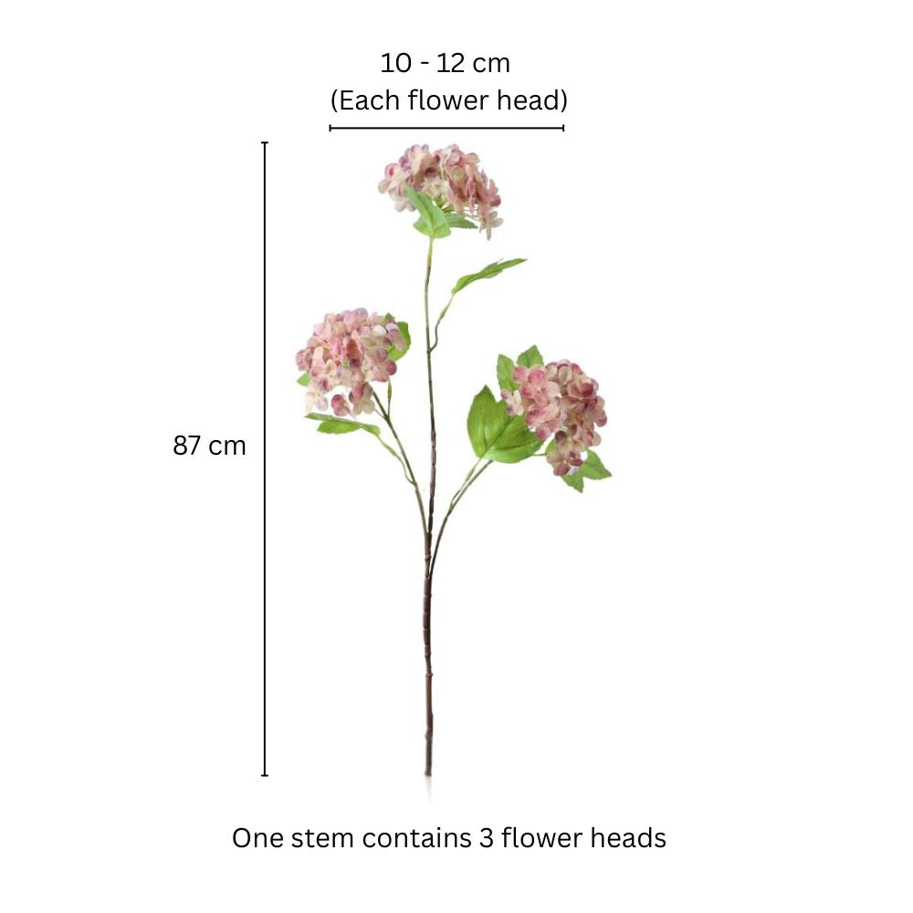 Spring Hydrangea Faux Stem - Dusty Pink
