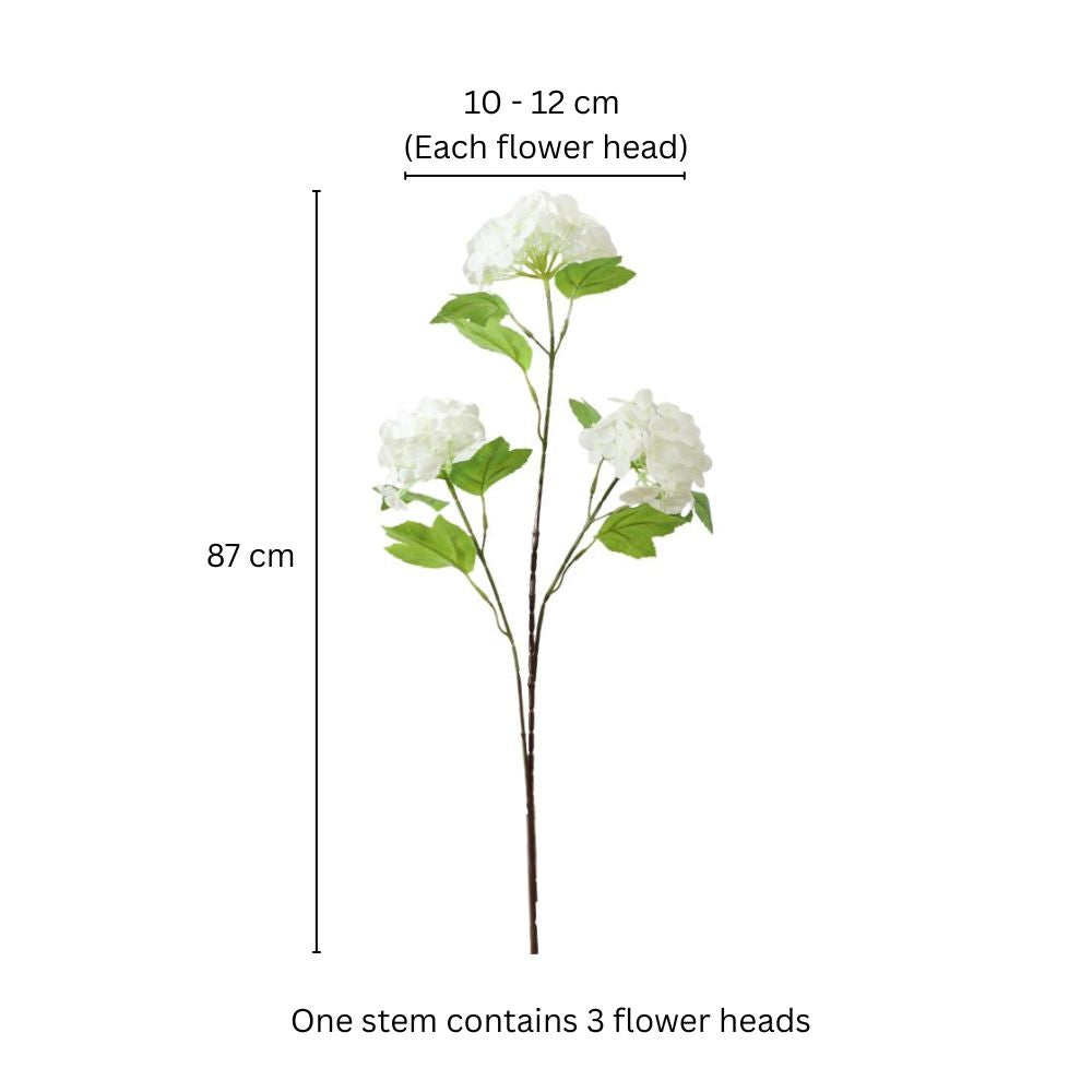Spring Hydrangea Faux Stem - White