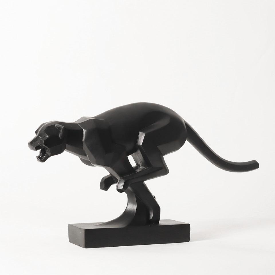 Sprinting Jaguar Decorative Sculpture - Black