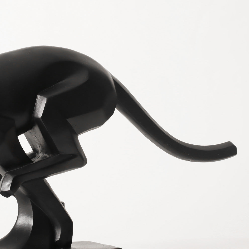 Sprinting Jaguar Decorative Sculpture - Black