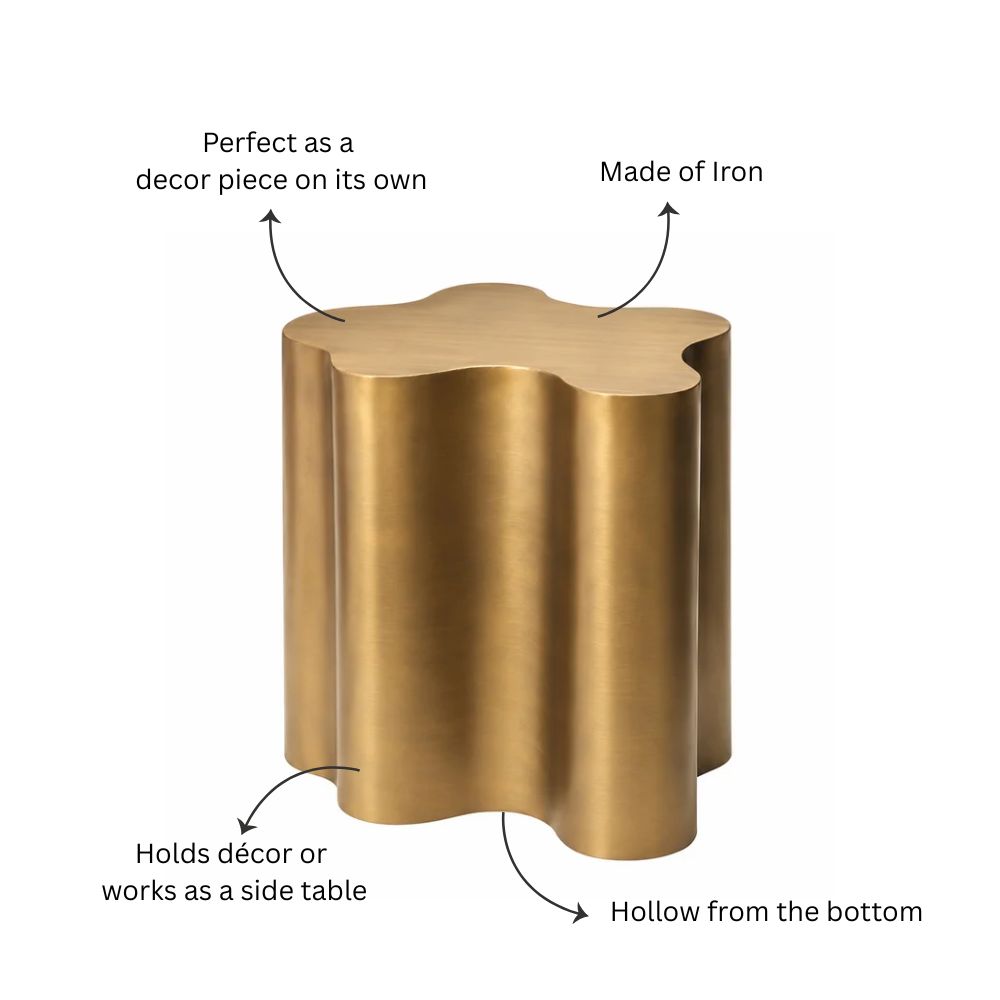Spritz Column Side Table - Dark Gold