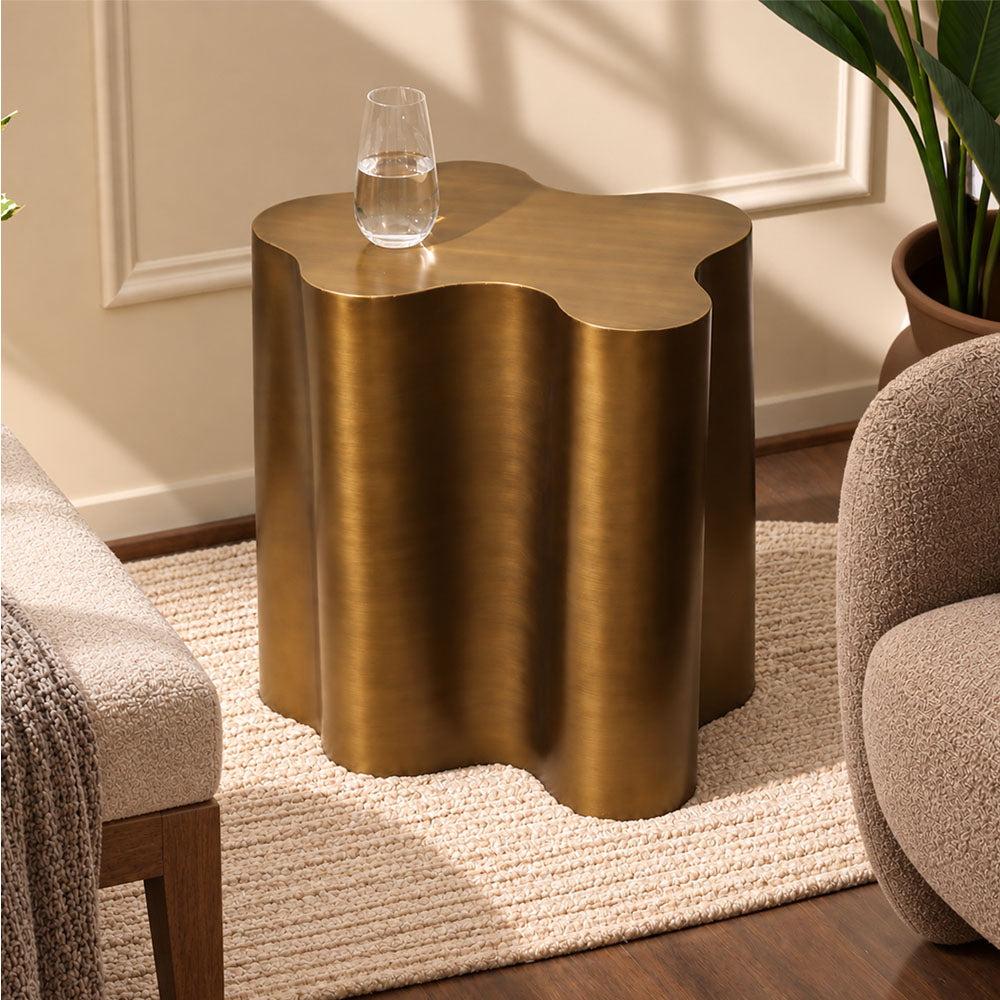 Spritz Column Side Table - Dark Gold