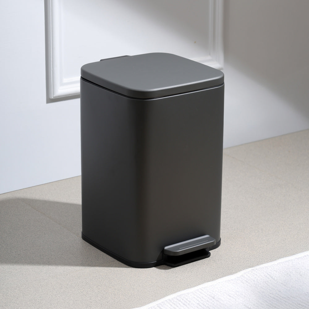 Beck Square Pedal Bin 13L - Dark Grey