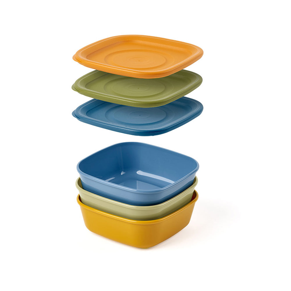 Everfresh Square Food Containers 740ml, Set of 3 - Assorted