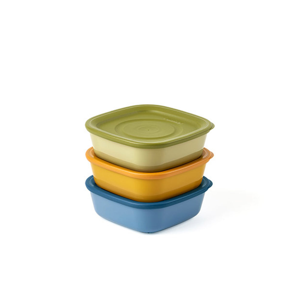 Everfresh Square Food Containers 740ml, Set of 3 - Assorted