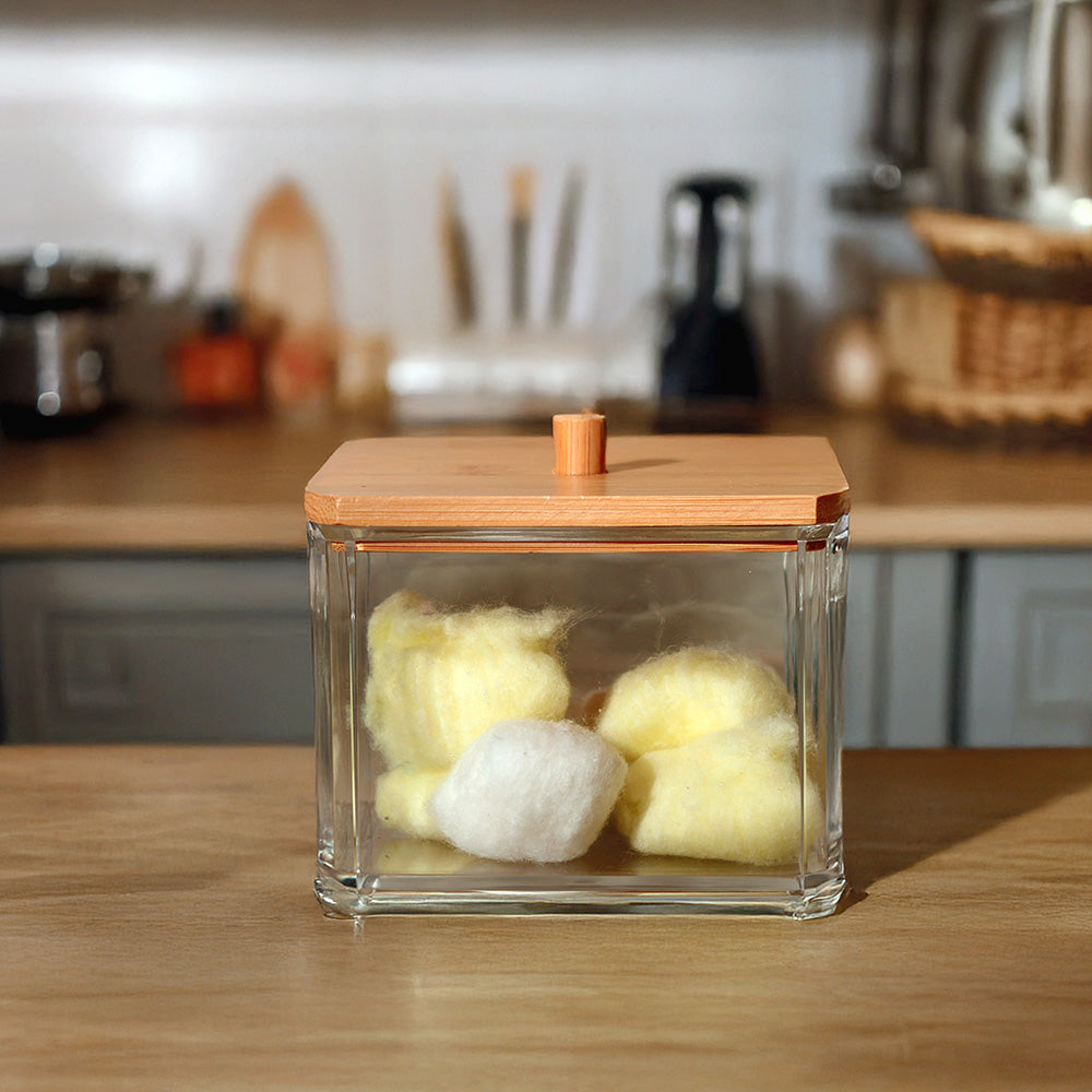 Tabz Square Storage Jar With Bamboo Lid - Medium