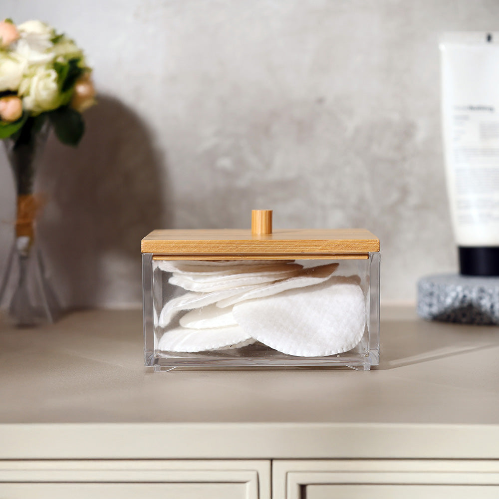 Tabz Square Storage Jar With Bamboo Lid - Short
