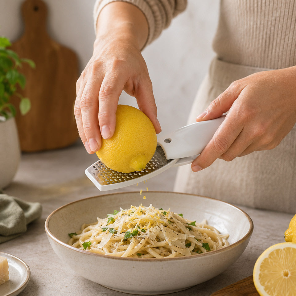 Squeeze & Grate Lemon Juicer & Zester - White