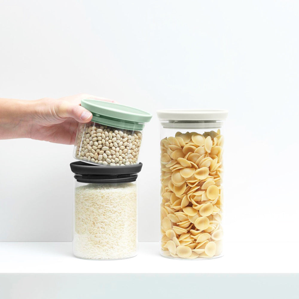 Stackable Glass Jars, Set of 3 - Mixed