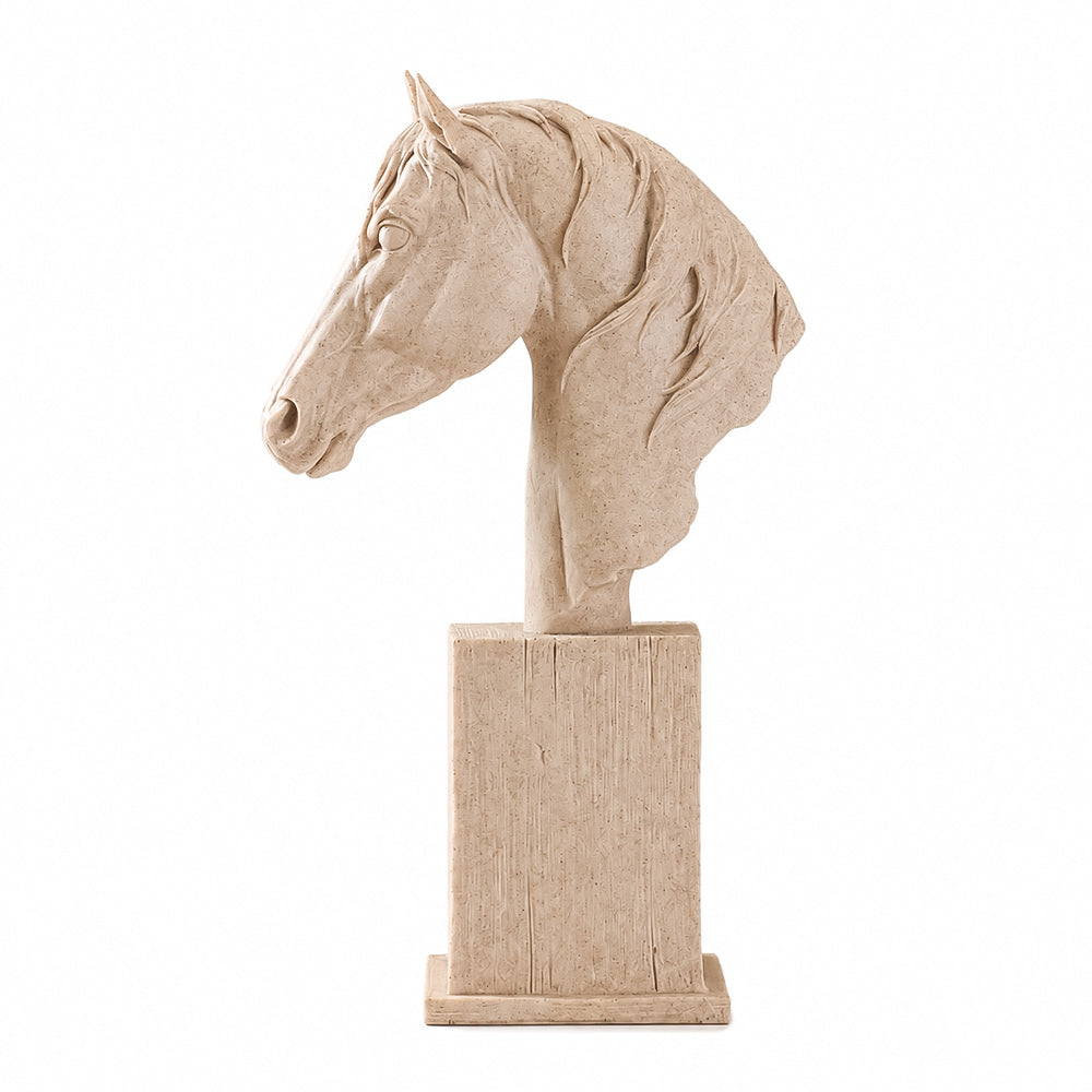 Stallion Bust Sculpture Medium - Speckled Beige