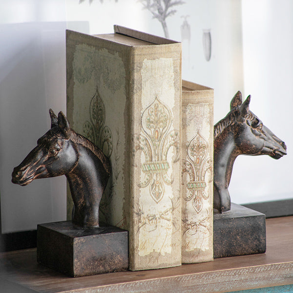 Stallion Bookends, Set of 2 - Walnut