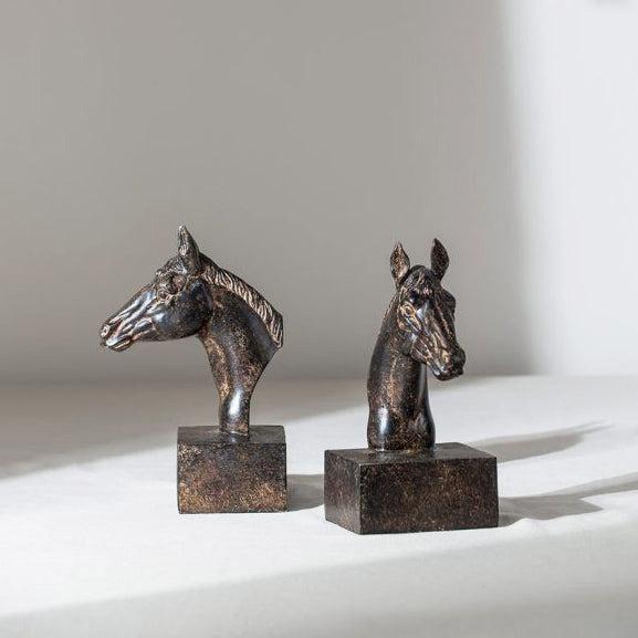 Stallion Bookends, Set of 2 - Walnut