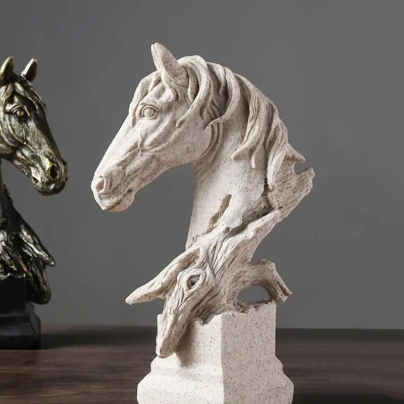 Stallion Head Sculpture Medium - Sandstone