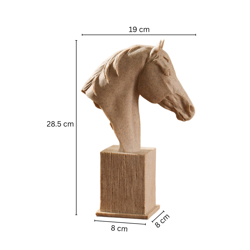 Stallion Bust Sculpture Medium - Speckled Beige
