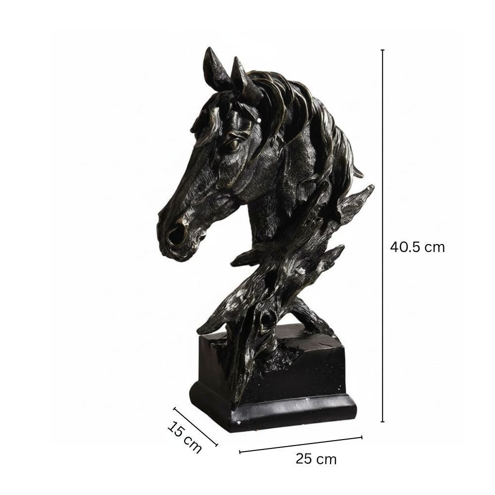 Stallion Head Sculpture Large - Charcoal