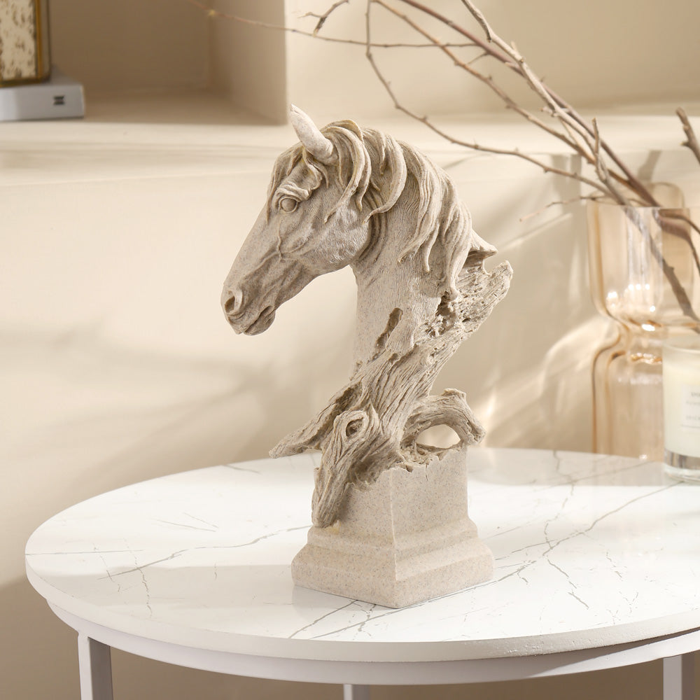 Stallion Head Sculpture Medium - Sandstone