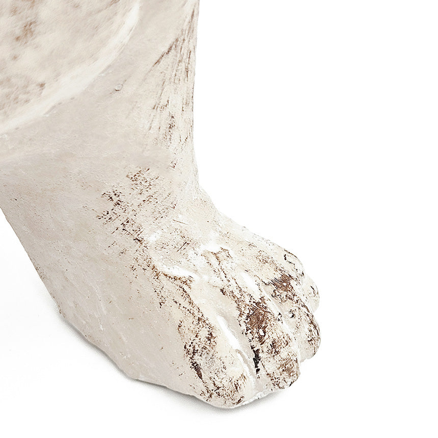 Standing Bulldog Concrete Sculpture Medium - Vintage White