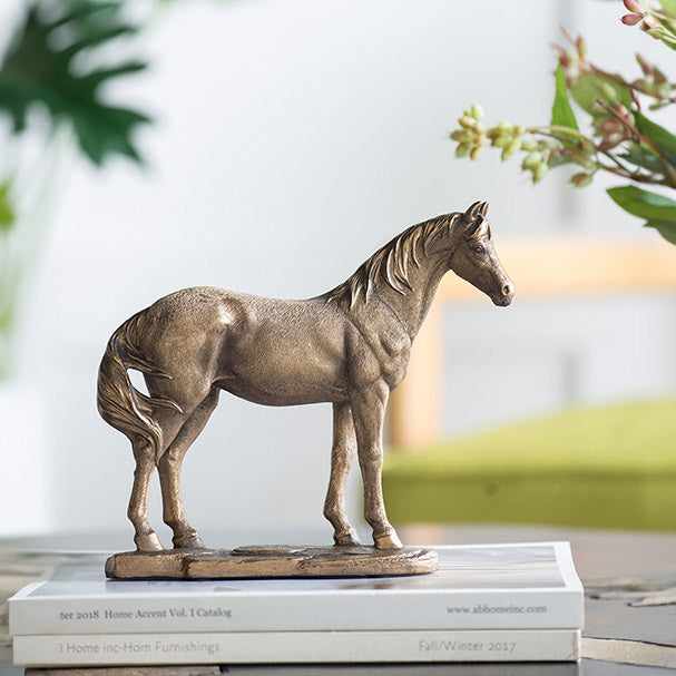 Standing Horse Decorative Sculpture - Bronze