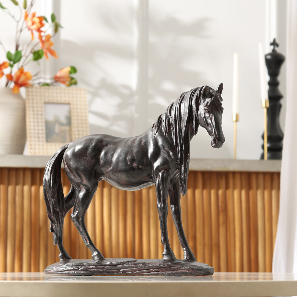 Standing Horse Decorative Sculpture Large - Black