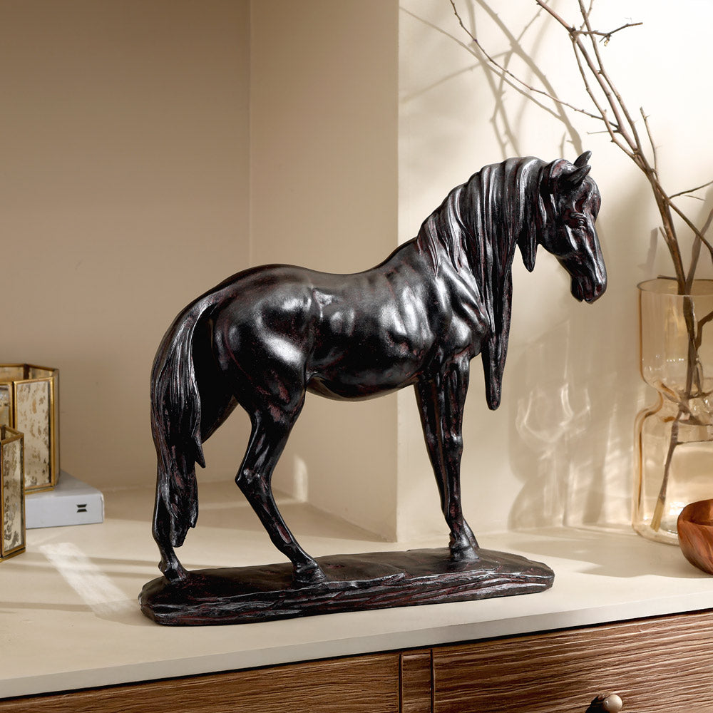 Standing Horse Decorative Sculpture Large - Black