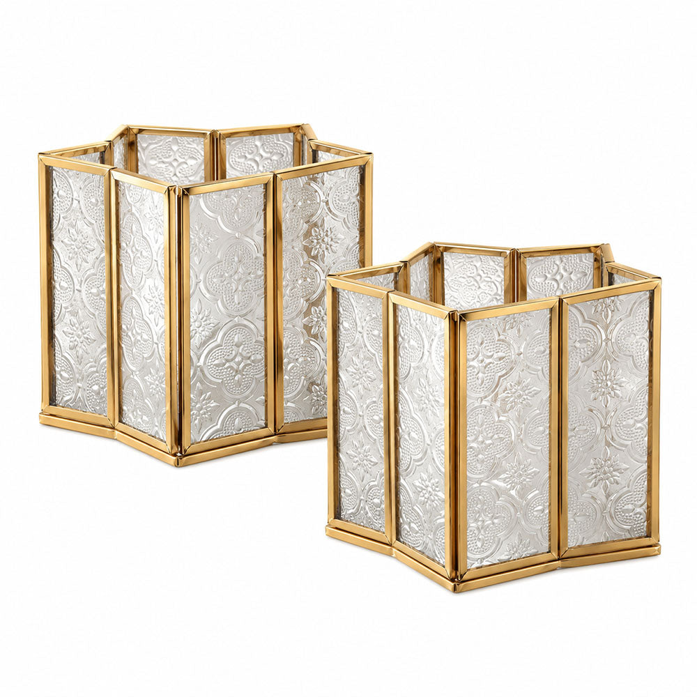 Star Candle Holders, Set of 2 - Gold