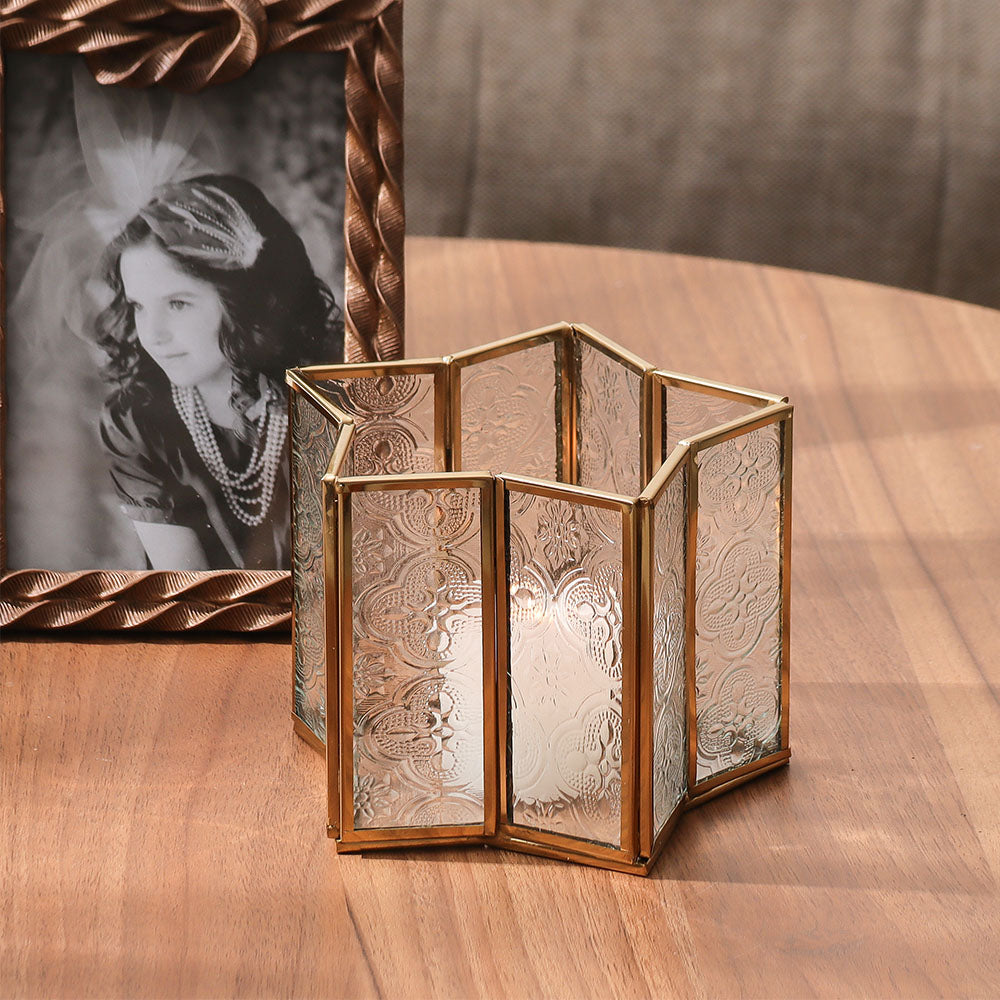 Star Candle Holders, Set of 2 - Gold