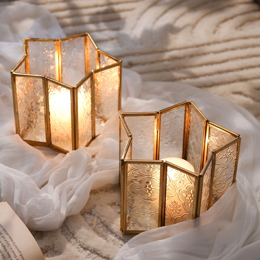Star Candle Holders, Set of 2 - Gold