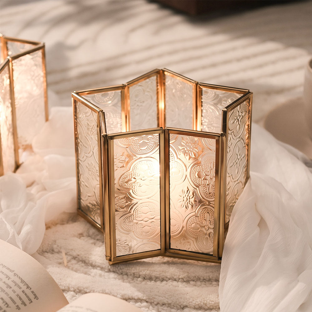 Star Candle Holders, Set of 2 - Gold