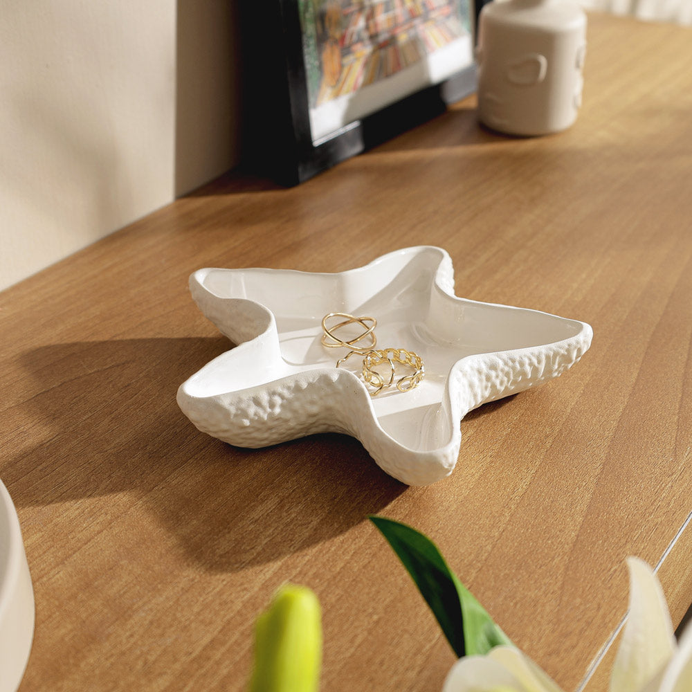 Starfish Trinket Tray - White