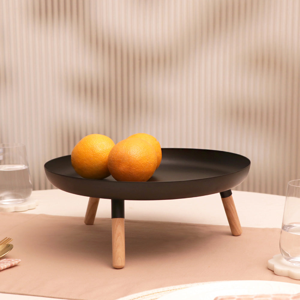 Stark Elevated Serving Plate - Black Natural