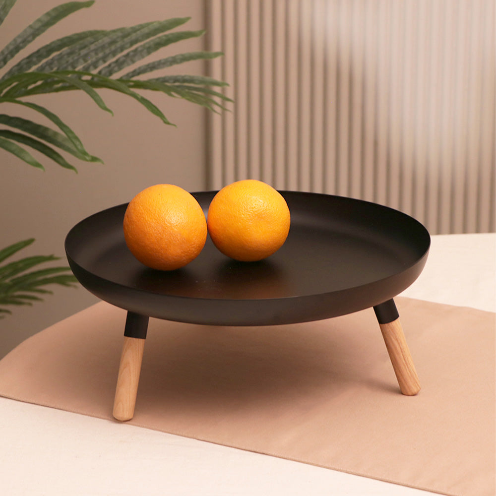 Stark Elevated Serving Plate - Black Natural
