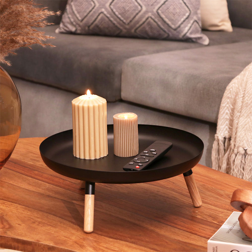 Stark Elevated Serving Plate - Black Natural