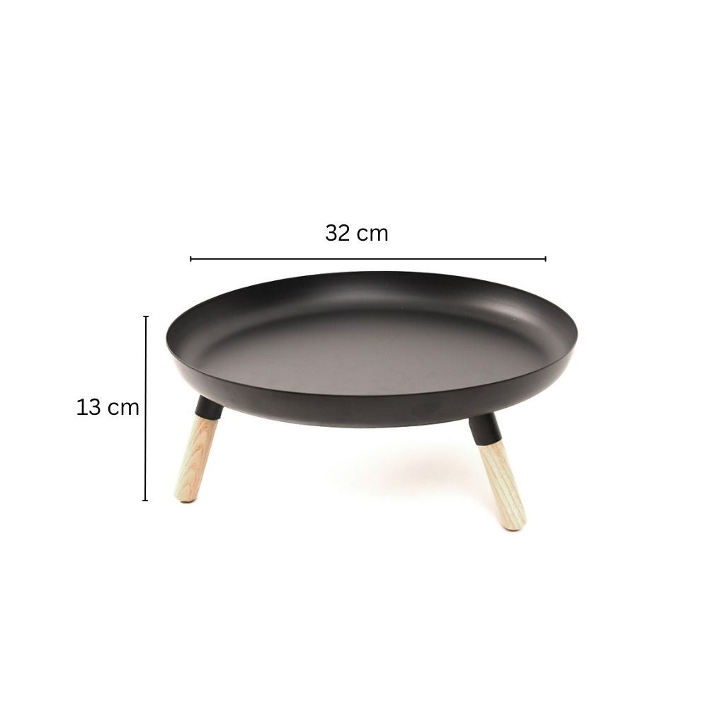 Stark Elevated Serving Plate - Black Natural
