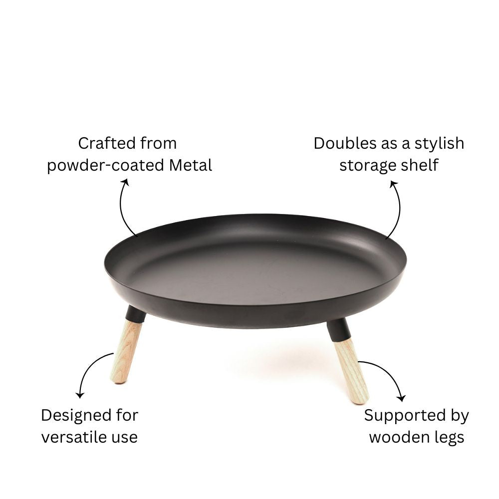Stark Elevated Serving Plate - Black Natural