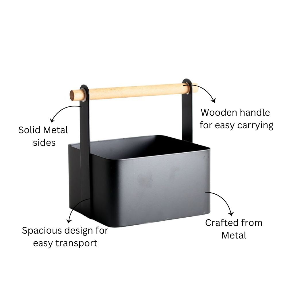 Stark Square Storage Caddy - Black