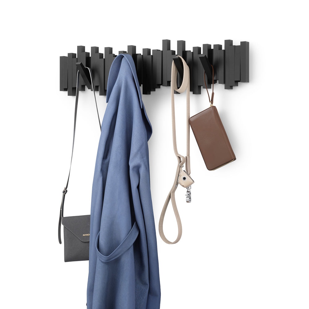 Sticks 8 Flip-Down Hooks - Black