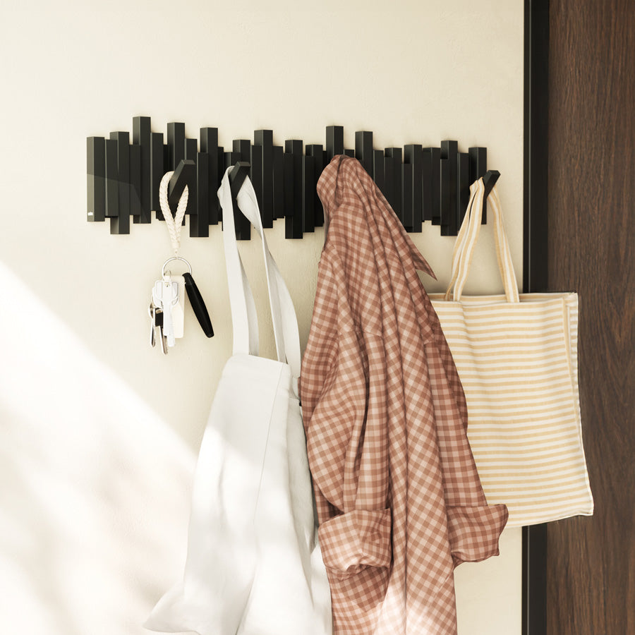 Sticks 8 Flip-Down Hooks - Black