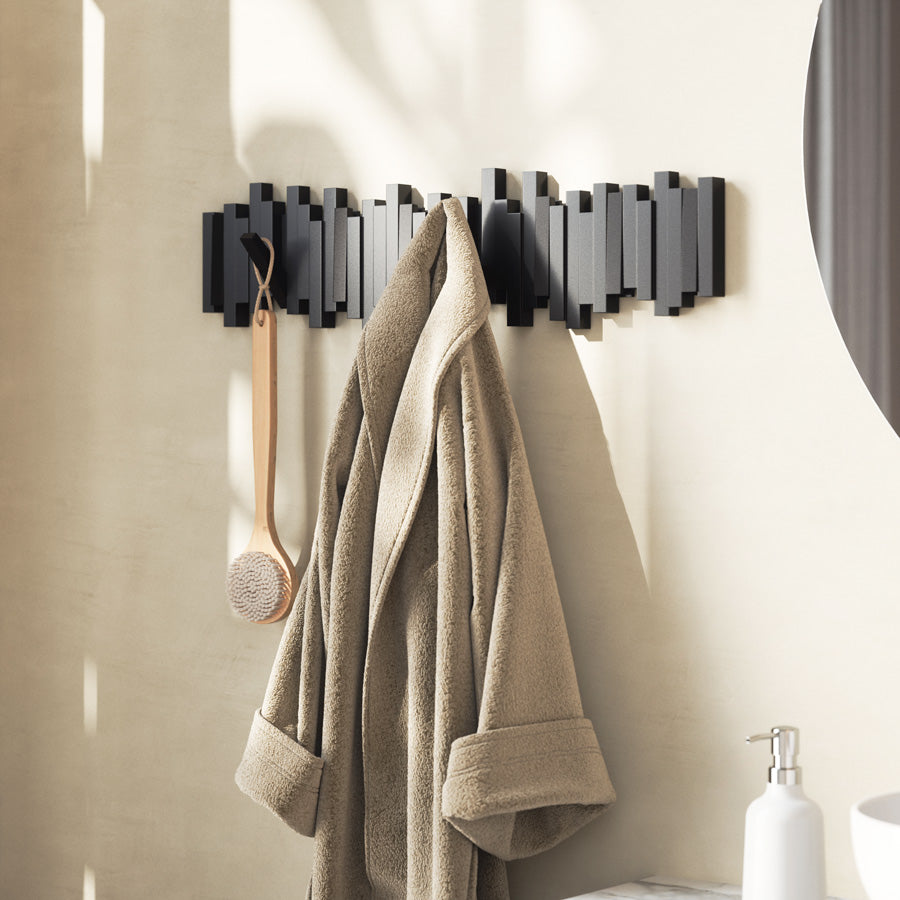 Sticks 8 Flip-Down Hooks - Black