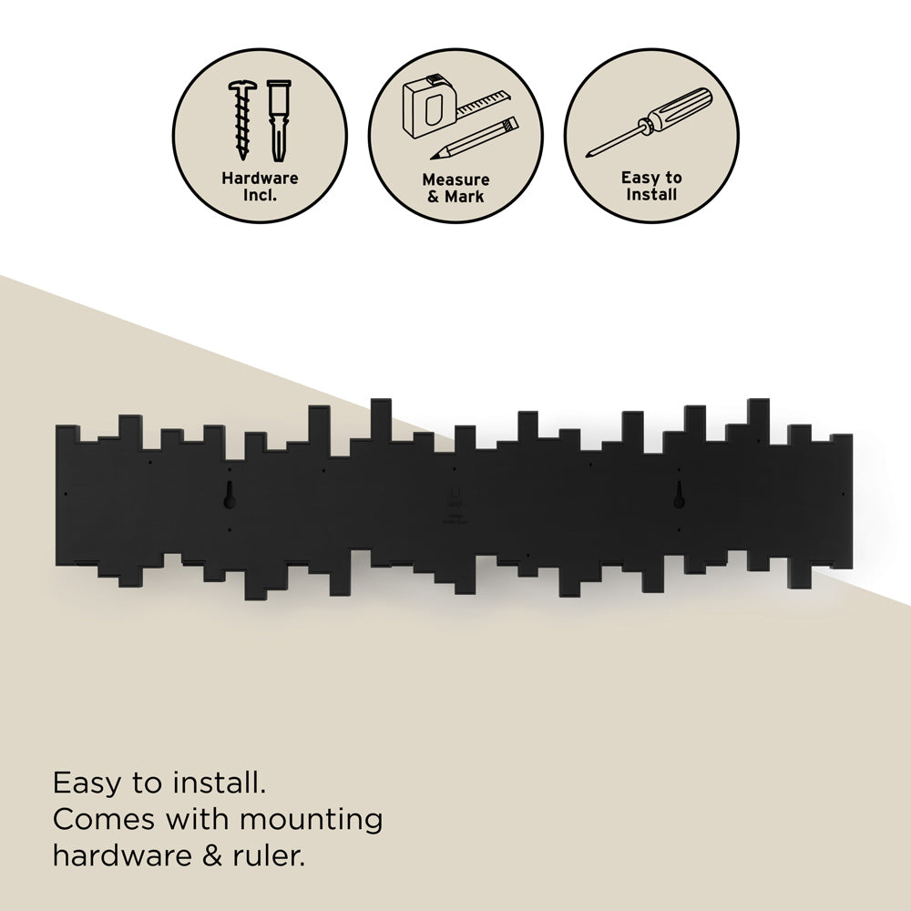 Sticks 8 Flip-Down Hooks - Black