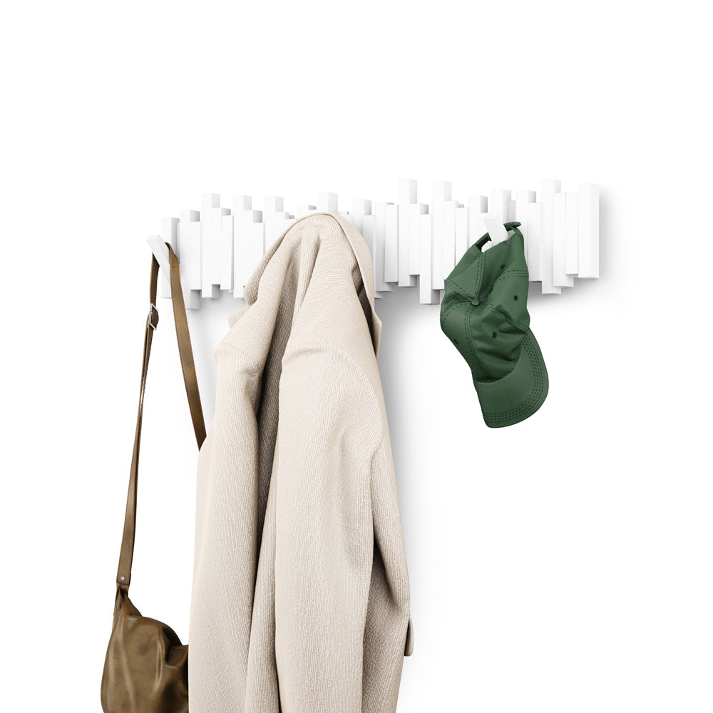 Sticks 8 Flip-Down Hooks - White