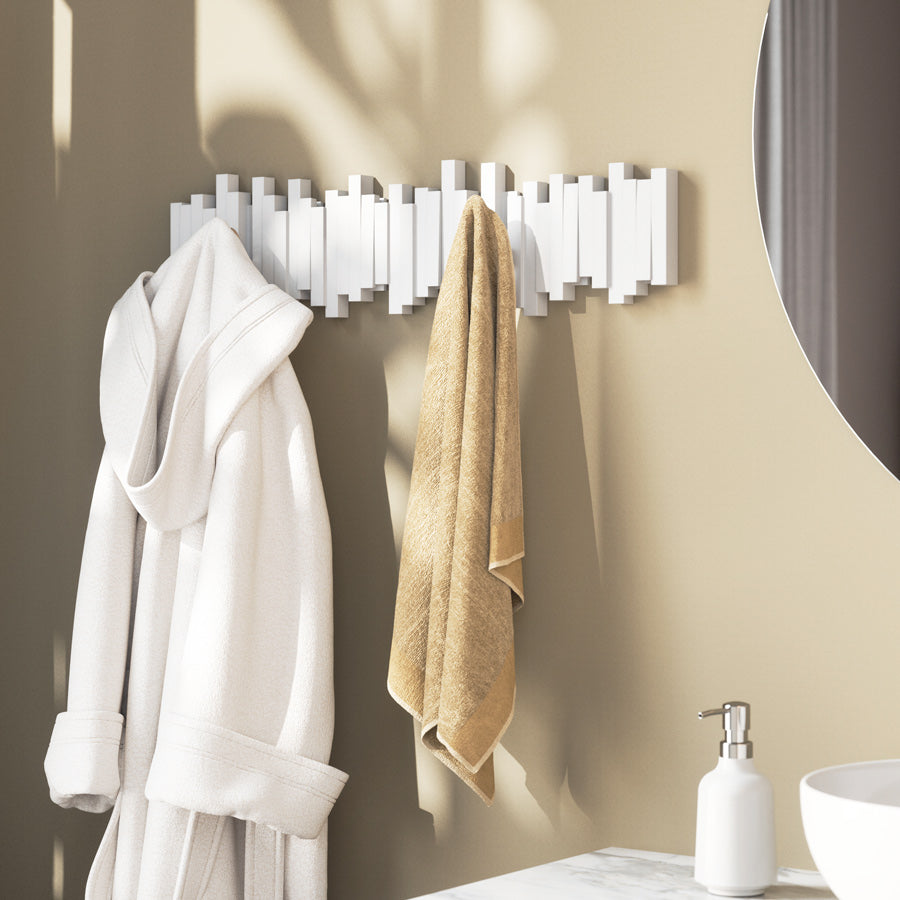 Sticks 8 Flip-Down Hooks - White