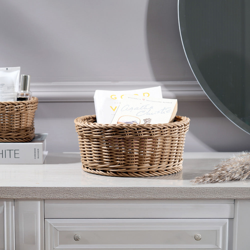 Stora Round Basket Medium - Khaki