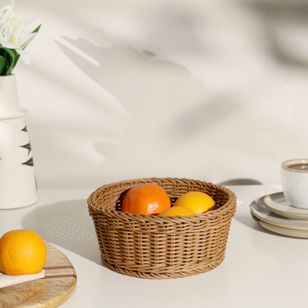 Stora Round Basket Medium - Khaki