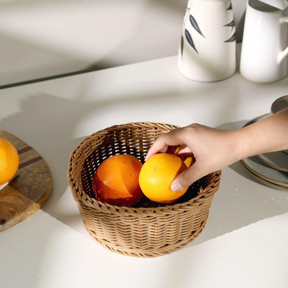 Stora Round Basket Medium - Khaki