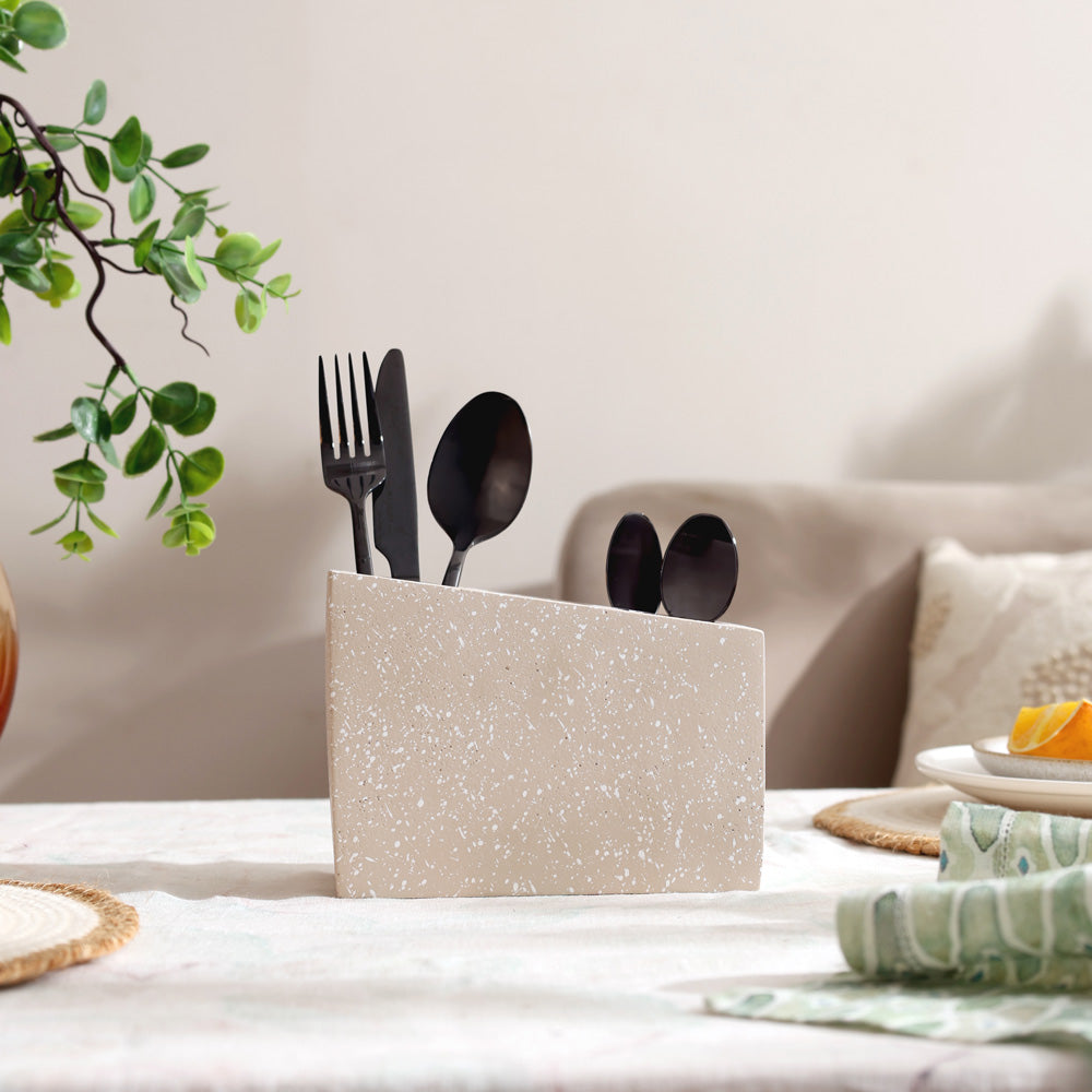 Stora Concrete Cutlery Organiser - Speckled Taupe