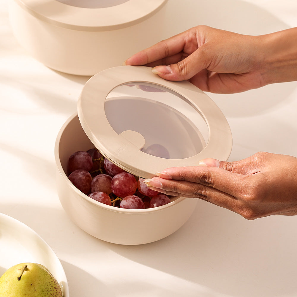 Store & More Round Storage Box 850ml - Beige
