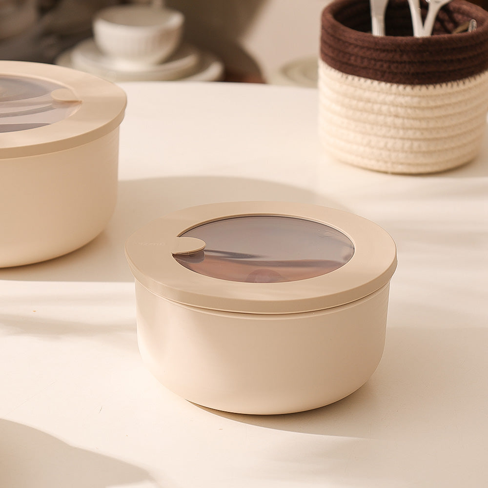 Store & More Round Storage Box 850ml - Beige
